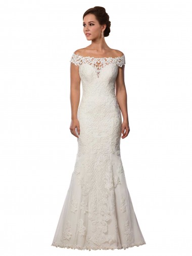 Chapel Train Ivory Cap Sleeves Mermaid Boho Wedding Dress Vancouver