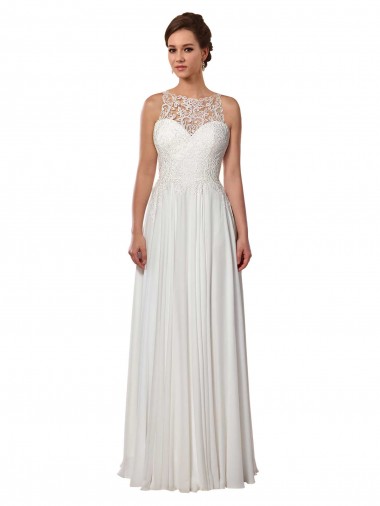 Sweep Train Ivory Sleeveless A-Line Boho Wedding Dress Vancouver