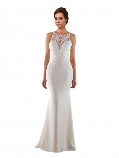 Sweep Train Ivory Sleeveless Mermaid Modern Wedding Dress Vancouver