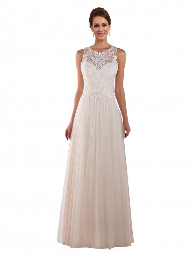Chapel Train Ivory Sleeveless A-Line Boho Wedding Dress Vancouver