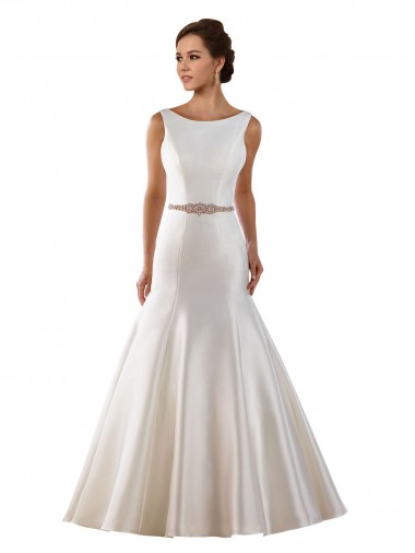 Chapel Train Ivory Sleeveless Mermaid V-Back Modern Wedding Dress Vancouver