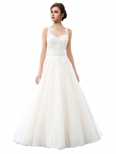 Cathedral Train Ivory Sleeveless A-Line Beach Wedding Dress Vancouver