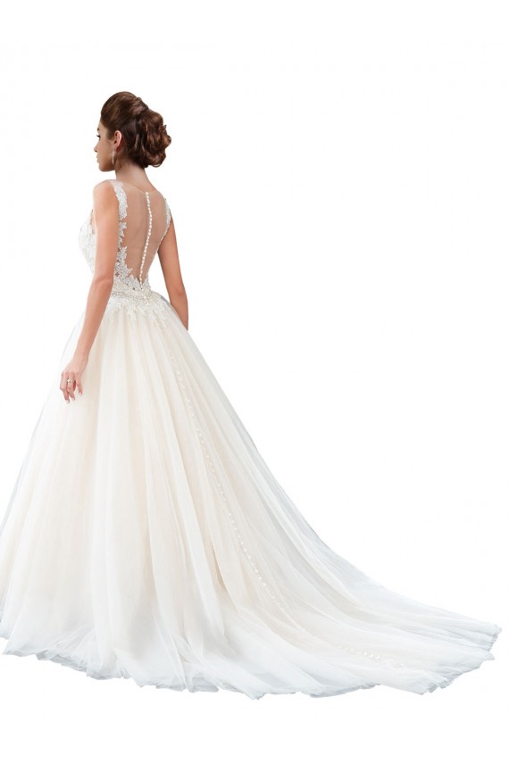 Cathedral Train Ivory Sleeveless A-Line Beach Wedding Dress Vancouver