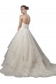 Chapel Train Ivory Sleeveless Ball Gown Low Back Wedding Dress Vancouver
