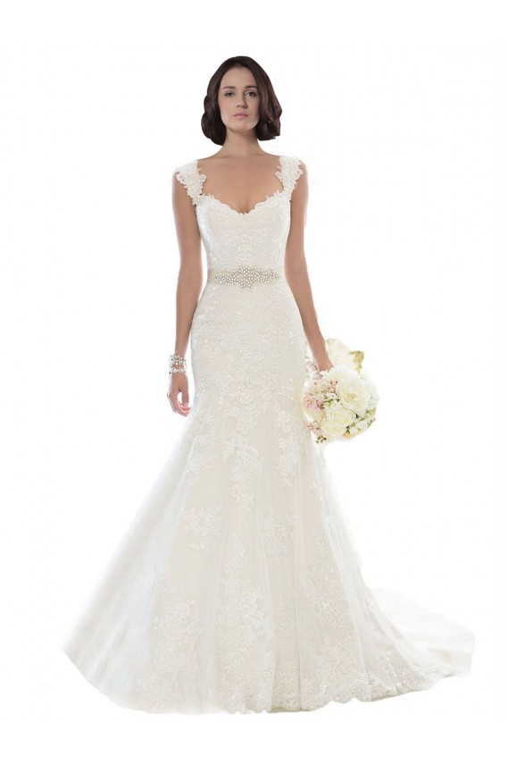 Chapel Train White Sleeveless Mermaid Beach Wedding Dress Vancouver