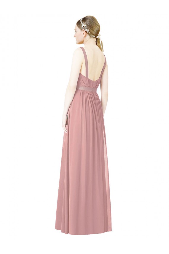 Long Dusty Pink Sleeveless A-Line Bridesmaid Dress Vancouver