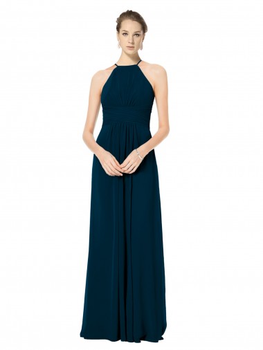 Long Midnight Green Sleeveless A-Line Bridesmaid Dress Vancouver