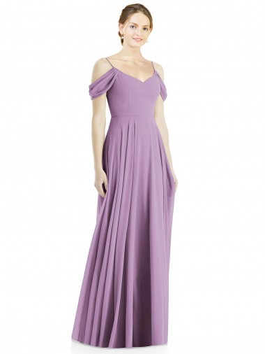 Long Dark Lavender Sleeveless A-Line Low Back Semi Formal Evening Dress / Bridesmaid Dress Vancouver