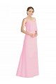 Long Barely Pink Sleeveless A-Line Low Back Bridesmaid Dress Vancouver