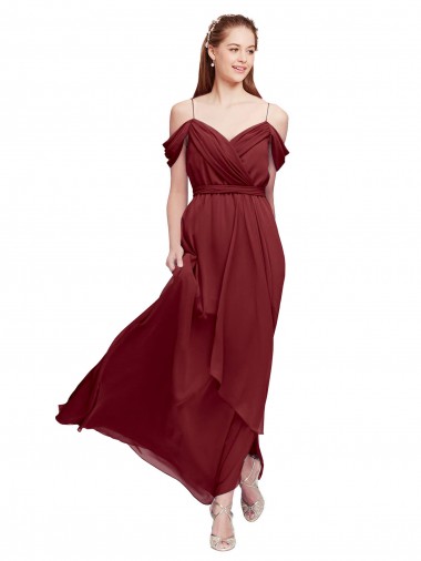 Long Burgundy Sleeveless Sheath Formal Dress / Bridesmaid Dress Vancouver