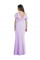 Long Lilac Cold Shoulder A-Line V-Back Bridesmaid Dresses Vancouver