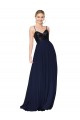 Long Dark Navy Sleeveless A-Line Semi Formal Evening Dress / Prom Dress / Bridesmaid Dress Vancouver