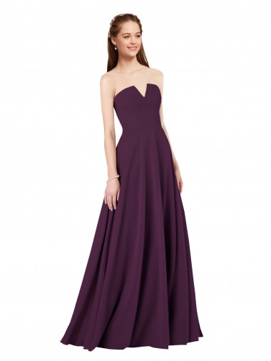 Long Grape Sleeveless A-Line Low Back Formal Dress / Bridesmaid Dress Vancouver