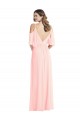 Long Pink Cold Shoulder A-Line V-Back Semi Formal Evening Dress / Bridesmaid Dress Vancouver