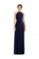 Long Dark Navy Sleeveless A-Line Open Back Semi Formal Evening Dress / Bridesmaid Dress Vancouver