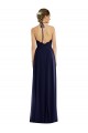Long Dark Navy Sleeveless A-Line Open Back Semi Formal Evening Dress / Bridesmaid Dress Vancouver