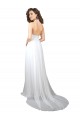 Sweep Train White Sleeveless A-Line Low Back Beach Wedding Dress Vancouver