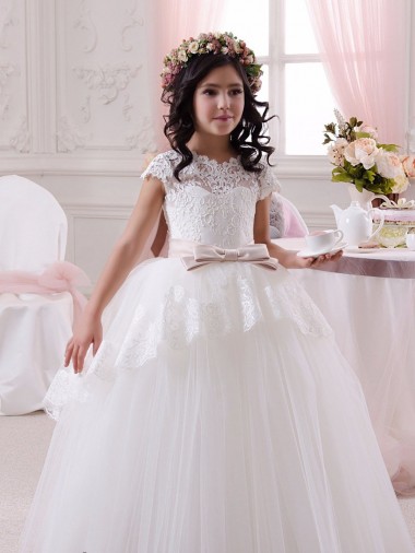 Long Ivory Sleeveless Ball Gown Flower Girl Dresses Vancouver