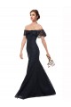 Long Dark Navy Flutter Sleeves Mermaid Prom Dress / Bridesmaid Dress Vancouver