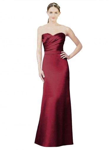 Long Burgundy Sleeveless Mermaid Bridesmaid Dress / Evening Dress Vancouver