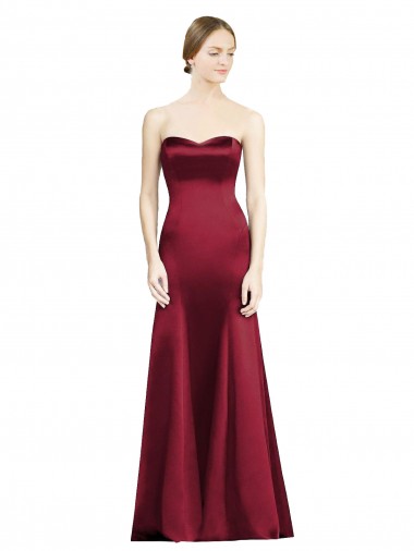 Long Burgundy Sleeveless Mermaid Bridesmaid Dress Vancouver