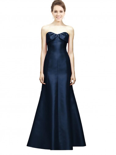 Long Dark Navy Sleeveless Mermaid Bridesmaid Dress Vancouver