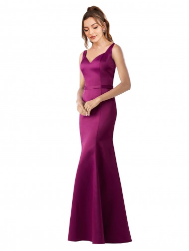 Long Merlot Sleeveless Sheath Open Back Black Tie Evening Gown / Prom Dress / Bridesmaid Dress Vancouver