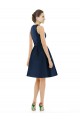 Cocktail Length Dark Navy Sleeveless A-Line Bridesmaid Dress Vancouver