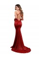 Long Red Sleeveless Mermaid Open Back Sequin Evening Gown / Bridesmaid Dress Vancouver