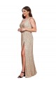 Long Gold Sleeveless A-Line Black Tie Plus Size Evening Gown / Prom Dress / Bridesmaid Dress Vancouver