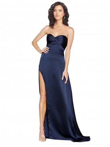 Long Sapphire Sleeveless A-Line Low Back Formal Evening Gown / Prom Dress / Bridesmaid Dress Vancouver