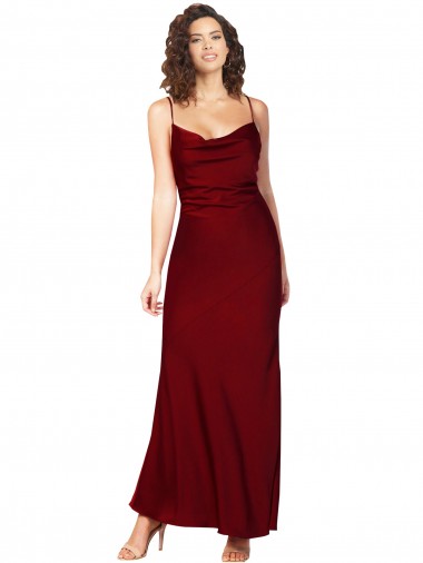 Long Burgundy Sleeveless Sheath Low Back Black Tie Evening Gown / Prom Dress / Bridesmaid Dress Vancouver