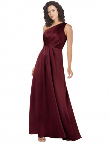 Long Burgundy Sleeveless A-Line Silk like Satin Formal Evening Gown / Prom Dress / Bridesmaid Dress Vancouver