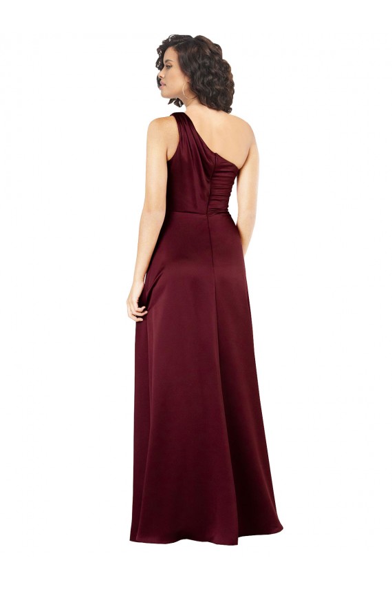 Long Burgundy Sleeveless A-Line Silk like Satin Formal Evening Gown / Prom Dress / Bridesmaid Dress Vancouver