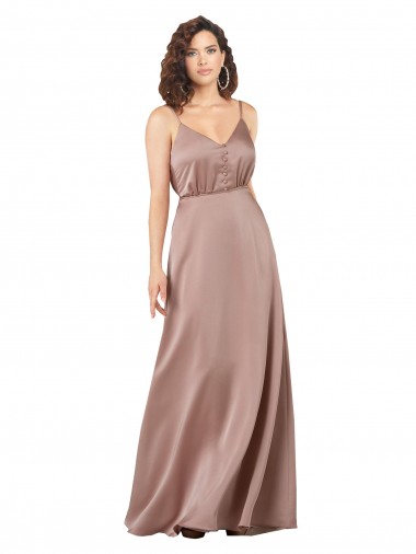 Long Dusty Pink Sleeveless A-Line Formal Evening Gown / Bridesmaid Dress Vancouver
