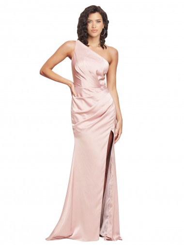 Long Pink Sleeveless Sheath Low Back High Slit Formal Evening Gown / Prom Dress / Bridesmaid Dress Vancouver