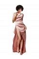 Long Dusty Pink Sleeveless A-Line Open Back Formal Evening Gown / Prom Dress / Bridesmaid Dress Vancouver
