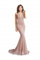 Long Dusty Pink Sleeveless Mermaid Low Back Formal Evening Gown / Prom Dress / Bridesmaid Dress Vancouver