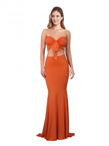 Long Orange Sleeveless Mermaid Formal Evening Gown / Prom Dress / Bridesmaid Dress Vancouver