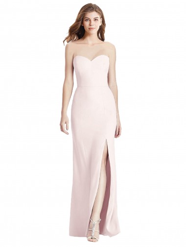Long Pink Sleeveless Trumpet Low Back Semi Formal Evening Dress / Prom Dress / Bridesmaid Dress Vancouver