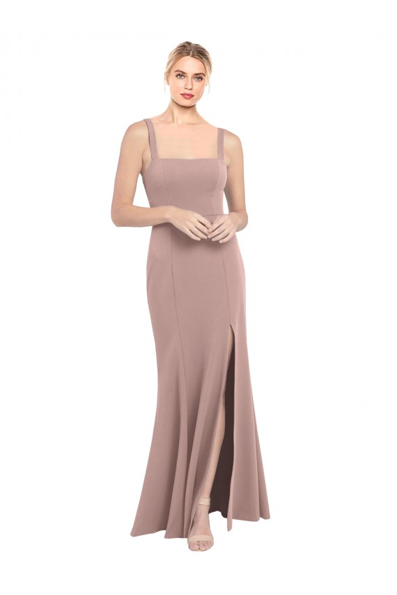 Long Dusty Pink Sleeveless Mermaid Prom Dress / Bridesmaid Dress Vancouver