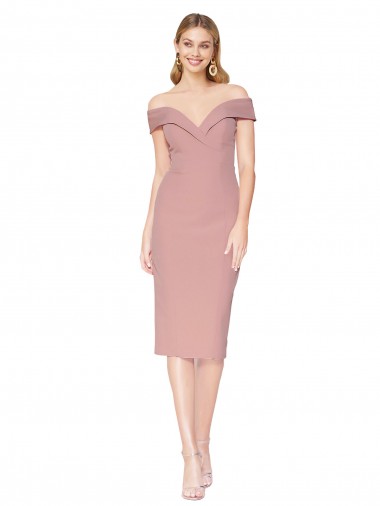 Knee Length Dusty Pink Sleeveless Mermaid Black Tie Evening Gown / Prom Dress / Bridesmaid Dress Vancouver