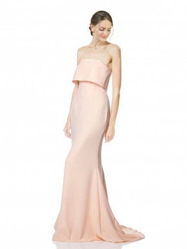 Long Nude Sleeveless Mermaid Black Tie Evening Gown / Prom Dress / Bridesmaid Dress Vancouver