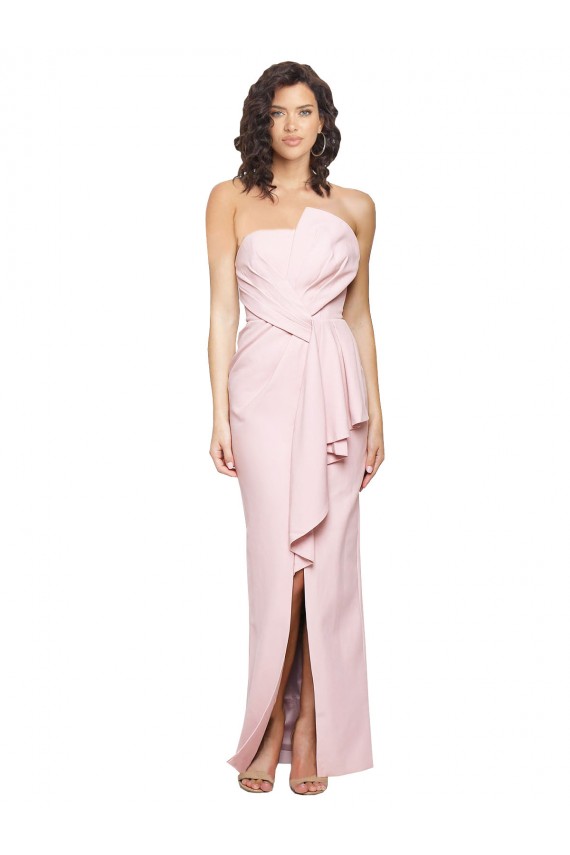 Long Pink Sleeveless Sheath Low Back Formal Evening Gown / Prom Dress / Bridesmaid Dress Vancouver