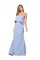 Long Light Sky Blue Sleeveless A-Line Low Back Stretch Crepe Formal Dress / Bridesmaid Dress Vancouver