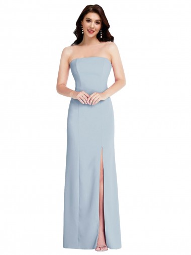 Long Light Sky Blue Sleeveless A-Line Low Back Formal Evening Gown / Prom Dress / Bridesmaid Dress Vancouver