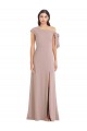 Long Dusty Pink Sleeveless A-Line Front Slit Formal Evening Gown / Prom Dress / Bridesmaid Dress Vancouver