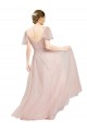 Long Pink Flutter Sleeves A-Line Formal Dress / Bridesmaid Dress Vancouver