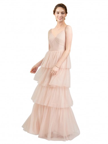Long Pink Sleeveless A-Line Semi Formal Evening Dress / Bridesmaid Dress Vancouver