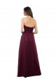 Long Burgundy Sleeveless A-Line Low Back Bridesmaid Dress Vancouver